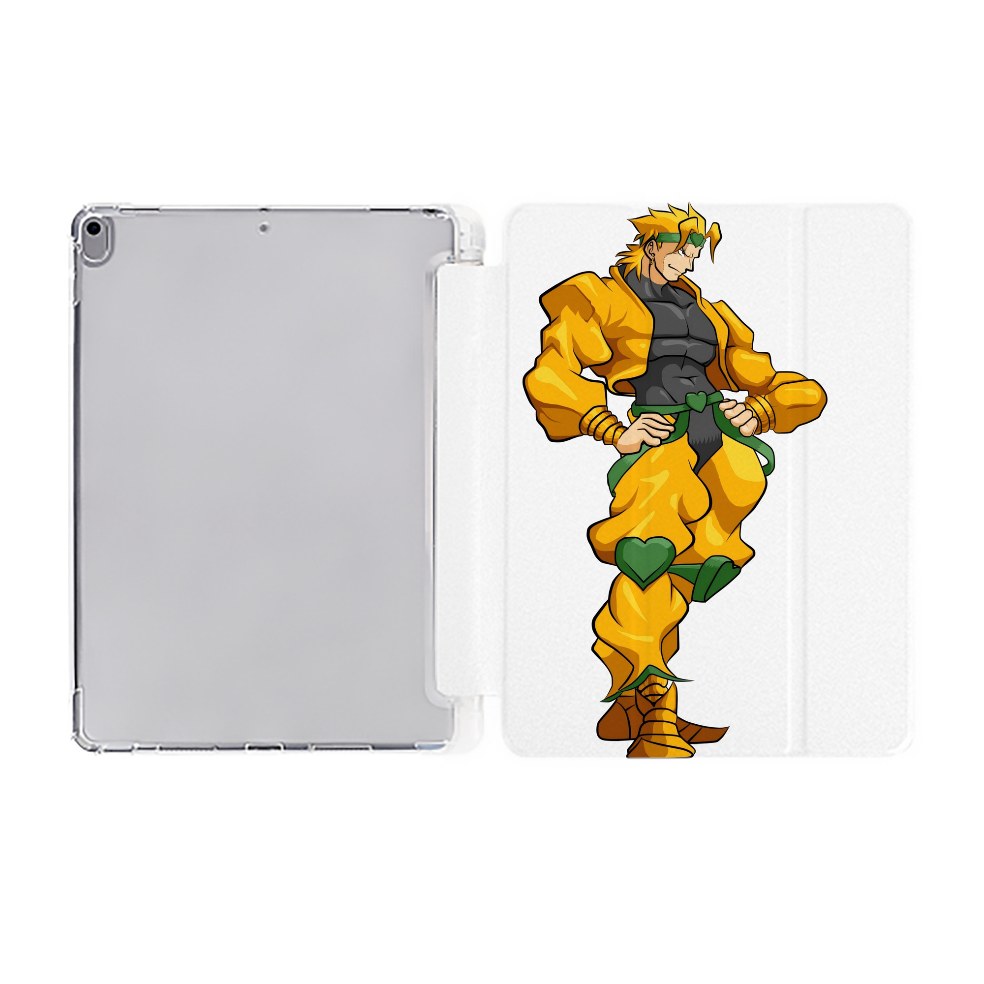 （画像用） ジョジョの奇妙な冒険 ディオ?ブランドー JoJo's Bizarre Adventure Dio Brando IPad ケース ペン収納付き 三つ折りスタンド PUレザー×シリコン 対応機種9.5/10.5/10.9インチ